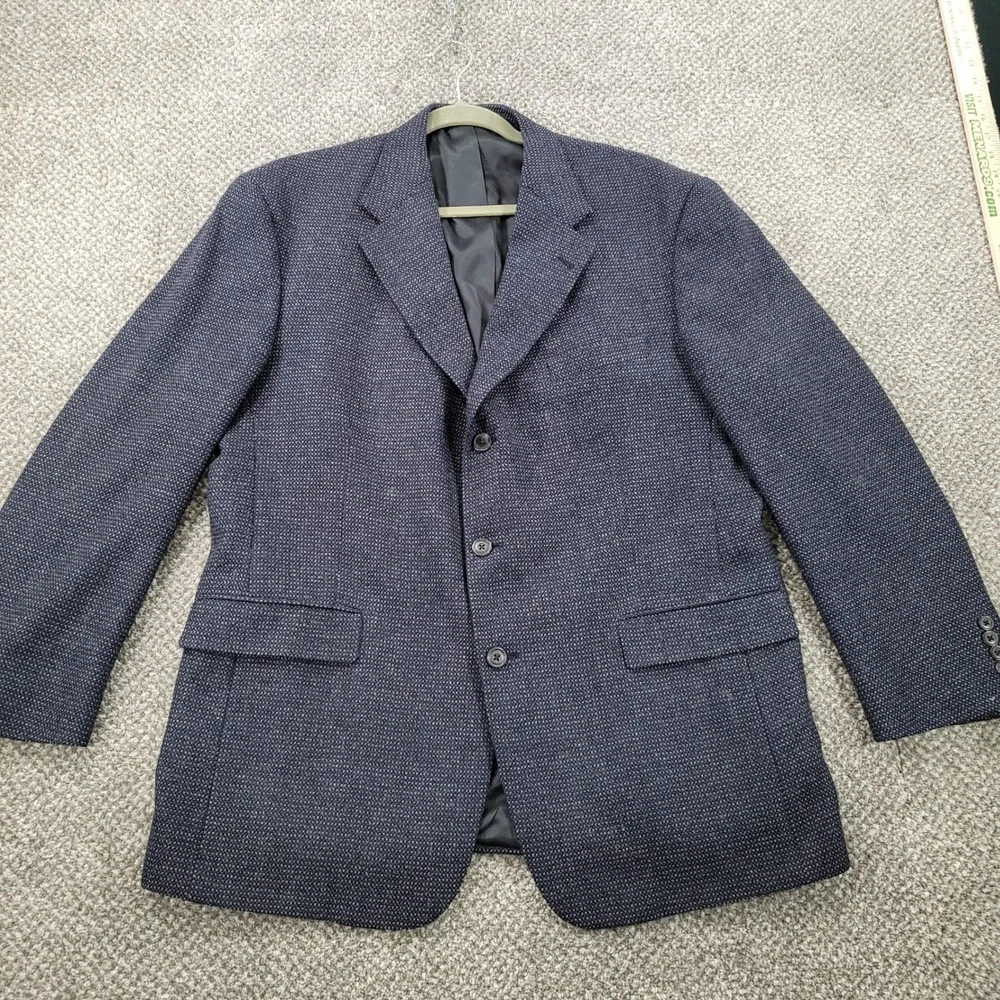 Austin Reed Jacobson's Mens 44R Blue Micro Pattern 3 Button Blazer Sport Coat